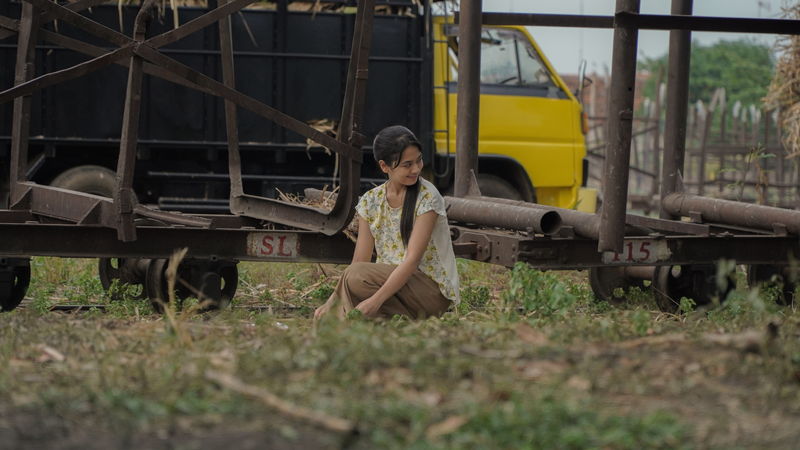 女性に迫りくる大量のサトウキビの束 不気味な笑みを浮かべる女性 「サトウキビは知っている」本編映像