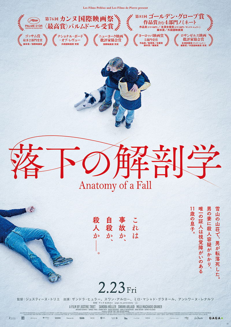 男が転落死　疑われる妻　登場人物の数だけ真実が　パルムドール受賞作「落下の解剖学」公開決定