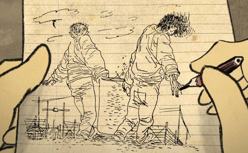 実際に描かれたスケッチがアニメーションに　2つのタッチが融合　「ジュゼップ 戦場の画家」本編映像
